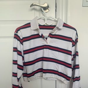 Brandy Melville Cotton Collared Long Sleeve